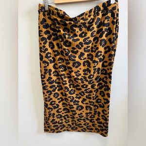 NWT! LuLaRoe Leopard Cheetah Large Violet Midi Skirt 2X Side Slits Animal Print